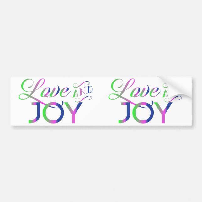 Love And Joy Colorful Bumper Sticker (Front)