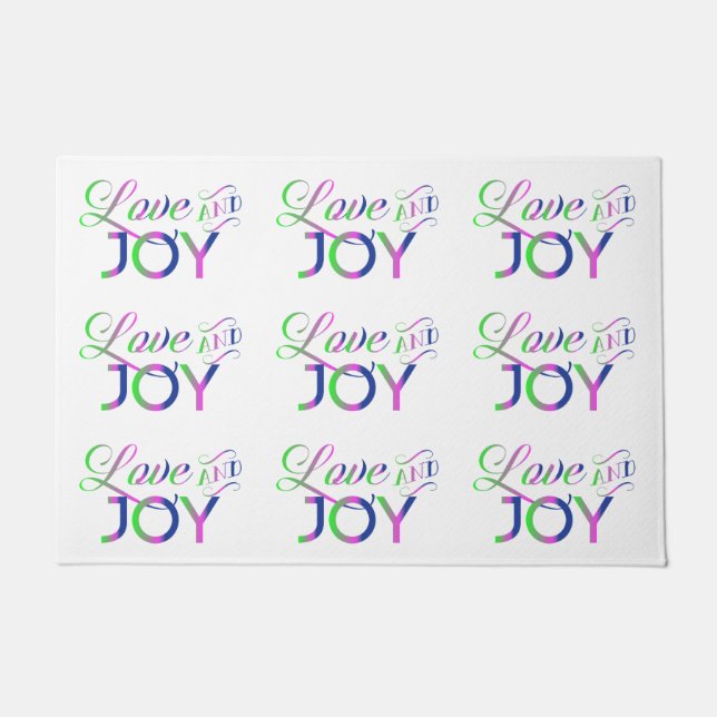Love And Joy Colourful Doormat (Front)