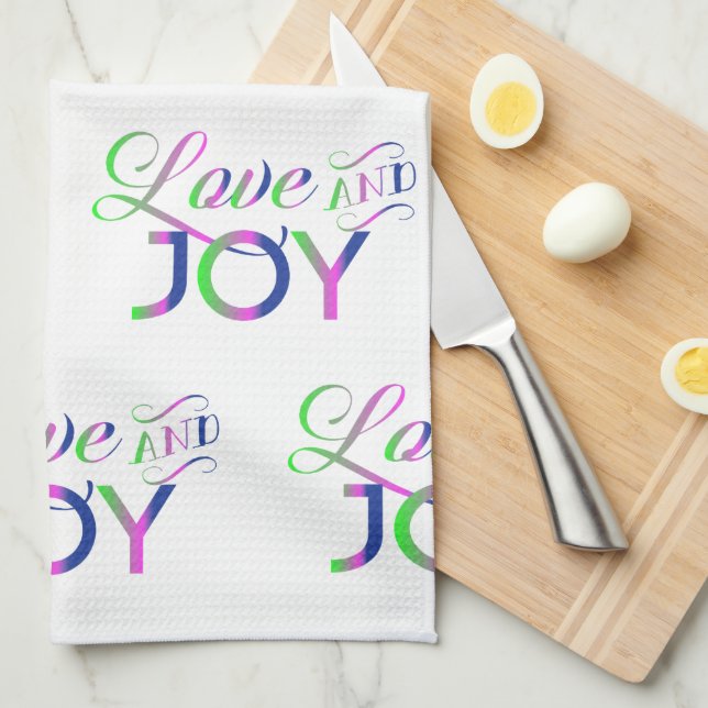 Love And Joy Colourful Kitchen Towel (Quarter Fold)