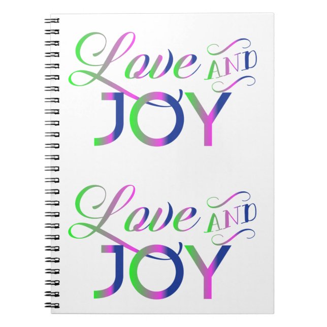 Love And Joy Colourful Notebook (Front)