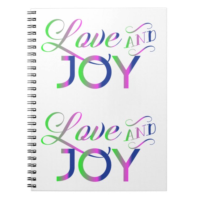 Love And Joy Colourful Notebook (Front)