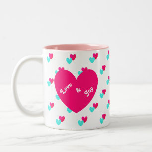Love and Joy Heart Two-Tone Coffee Mug