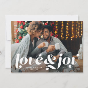 Love and joy holiday photo card