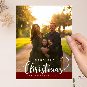 Love and Joy, Merry Christmas Family Photo Postcard