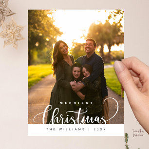Love and Joy, Merry Christmas Family Photo Postcard