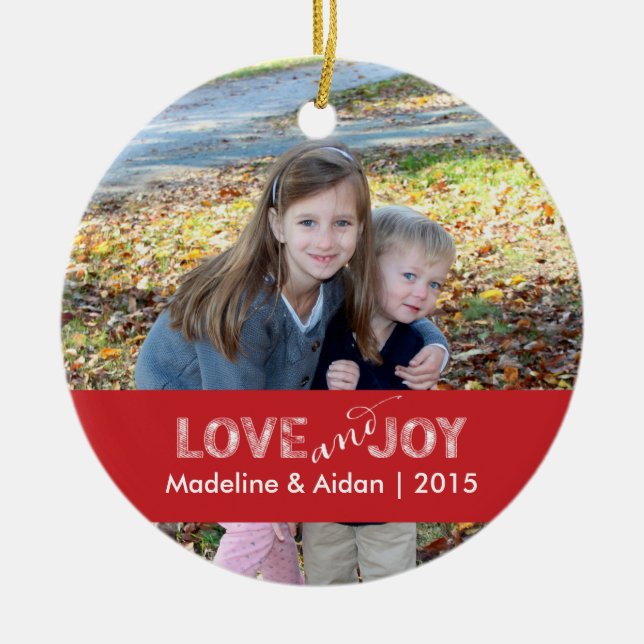 Love and Joy | Personalised Photo Ornament (Front)