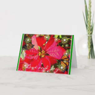 Love and Joy Poinsettia and Butterfly Card