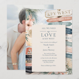 Love and Key West Photo Wedding Invitation