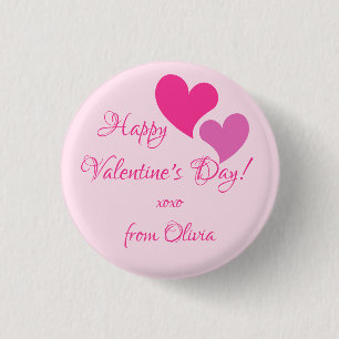 Love and kisses 3 cm round badge
