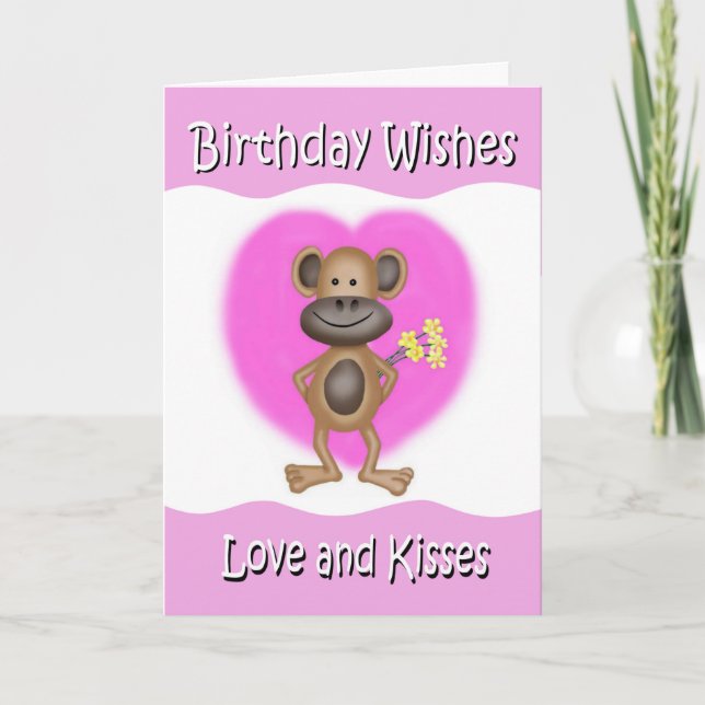 Love and Kisses Birthday Card (Front)