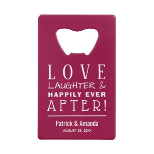 Love and Laughter Cranberry Wedding Credit Card Bo