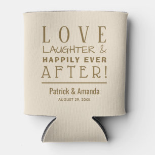 Love and Laughter IVORY Wedding Favour Can Cooler