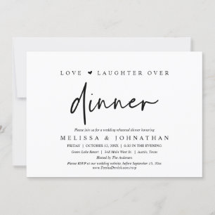 Love and Laughter Over Dinner, Wedding Rehearsal Invitation