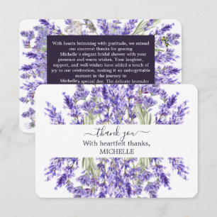 Love and Lavender   Elegant Bridal Thank You Card