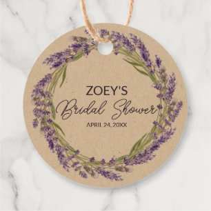 Love and Lavender   Elegant Floral Bridal Shower Favour Tags