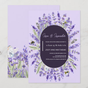 Love and Lavender Elegant Floral Bridal Shower Invitation