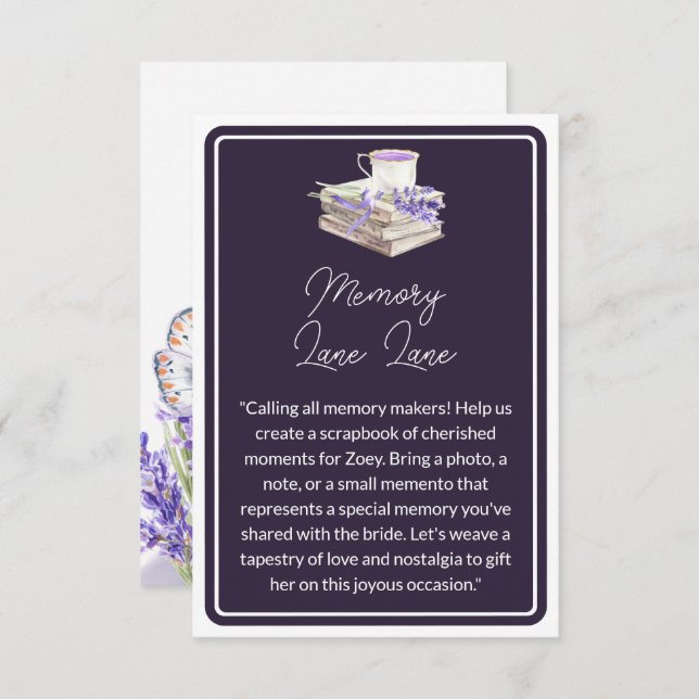 Love and Lavender | Memory Lane Enclosure Card (Front/Back)