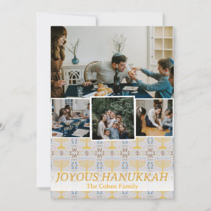 Love and Light   Hanukkah family photo Collage Holiday Card