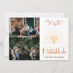 Love and Light   Hanukkah family photo collage   Holiday Card