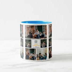 Love and Light Hanukkah family photo collage Two-Tone Coffee Mug