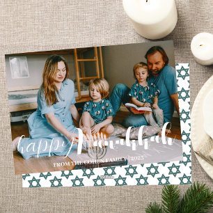 Love and Light Hanukkah family photo Holiday Card
