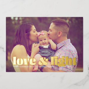 Love and Light Hanukkah Foil Holiday Card