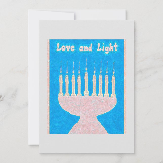 Love and Light Hanukkah Holiday Card (Front)