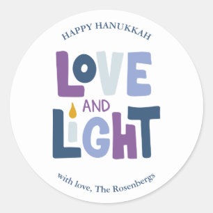 "Love and Light"  Hanukkah Label