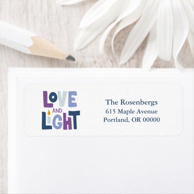 "Love and Light"  Hanukkah Label (Insitu)