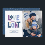 "Love and Light" Happy Hanukkah Photo Holiday Card<br><div class="desc">"Love and Light"  Happy Hanukkah Photo Holiday design.</div>