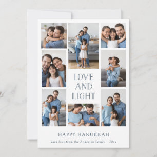 Love and Light   Multi Photo Family Hanukkah Holiday Card