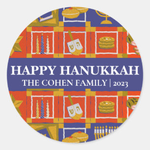 Love and Light Simple Elegant Hanukkah family Classic Round Sticker