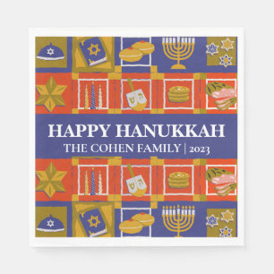 Love and Light Simple Elegant Hanukkah family Napkin