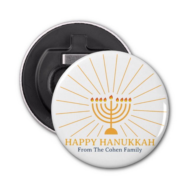 Love and Light | Simple Happy Hanukkah family  Bottle Opener (Front)