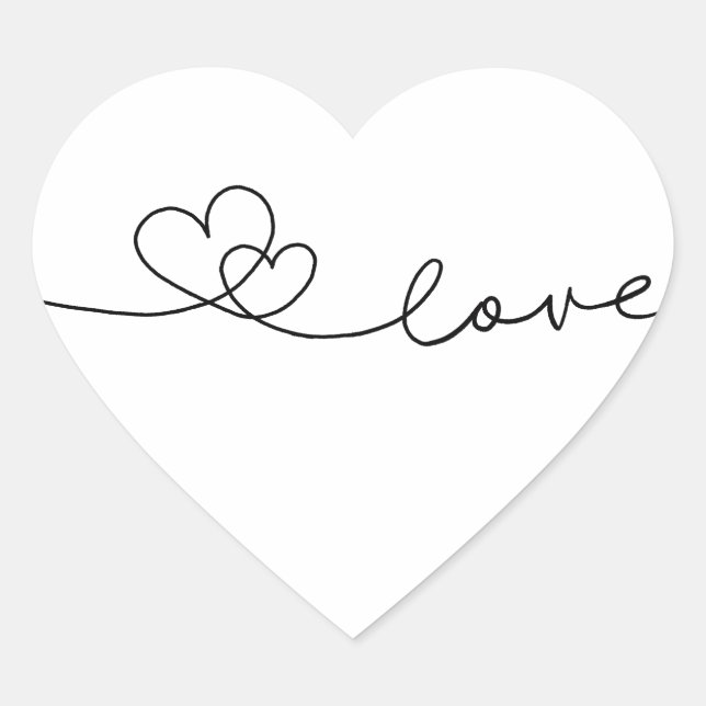 love and linking hearts  heart sticker (Front)
