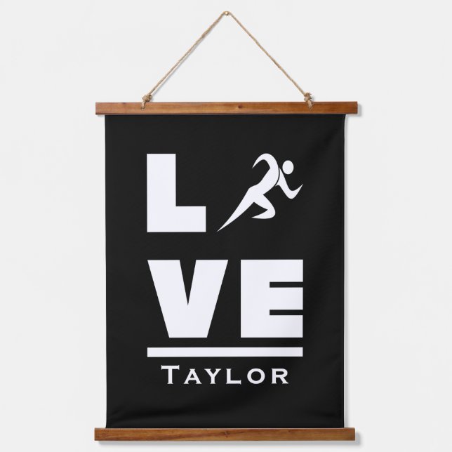 Love And Live Athletics Track And Field Sports Fan Hanging Tapestry (Front)