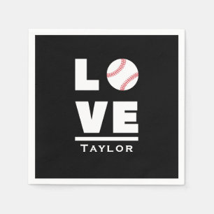 Love And Live Baseball Sports Fan Custom Name Napkin