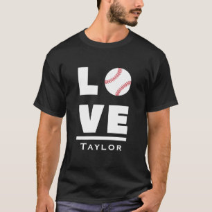 Love And Live Baseball Sports Fan Custom Name T-Shirt