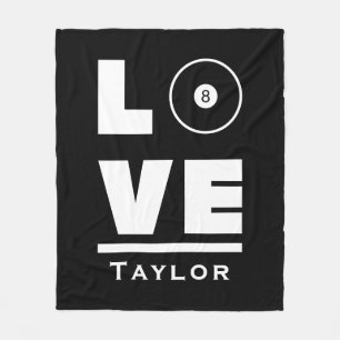Love And Live Billiards And Pool Sports Fan Name Fleece Blanket