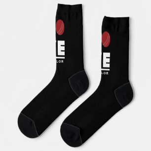Love And Live Cricket Sports Fan Custom Name Socks