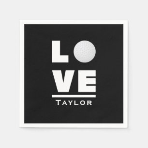 Love And Live Golf Sports Fan Custom Name Napkin