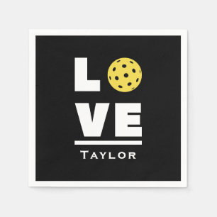 Love And Live Pickleball Sports Fan Custom Name Napkin