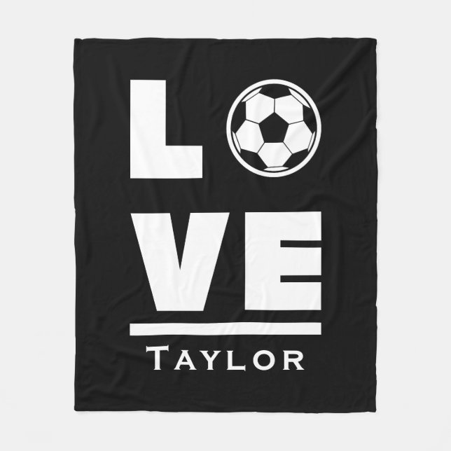Love And Live Soccer Football Sports Fan Fleece Blanket (Front)