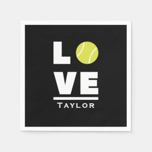 Love And Live Tennis Sports Fan Custom Name Napkin