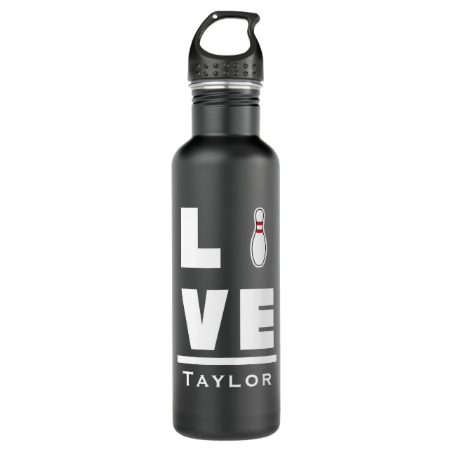 Love And Live Tenpin Bowling Bowler Sport Fan Name 710 Ml Water Bottle (Front)