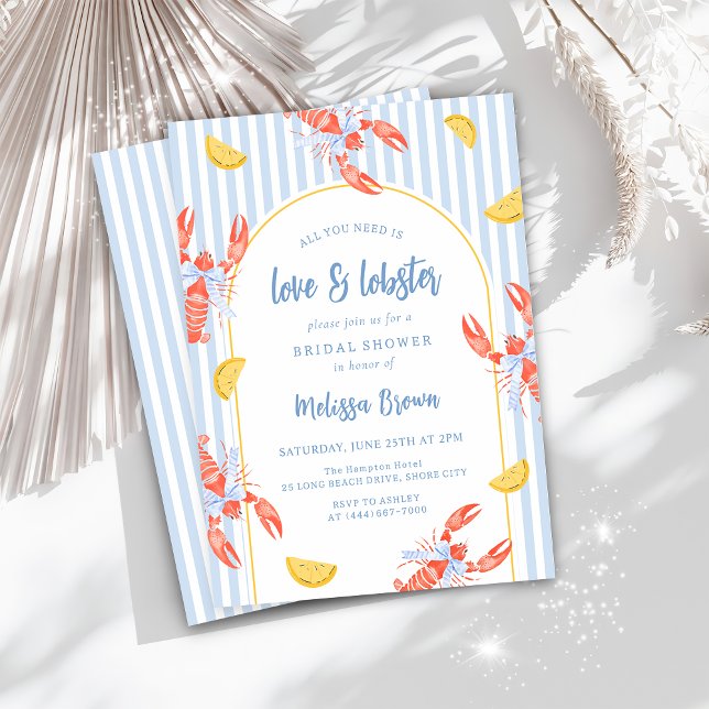 Love and Lobster Seafood Bridal Shower Invitation (Creator Uploaded)