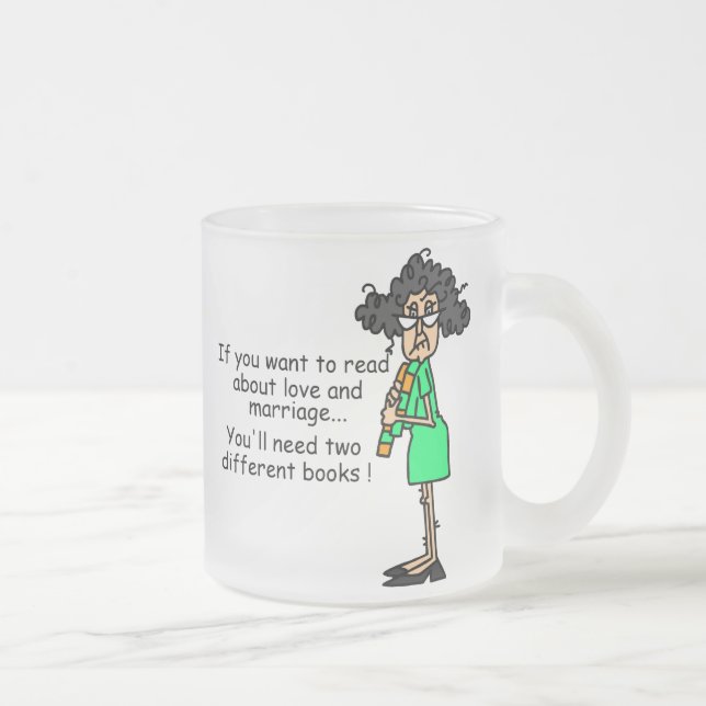 Love and Marriage Humour Frosted Glass Coffee Mug (Right)