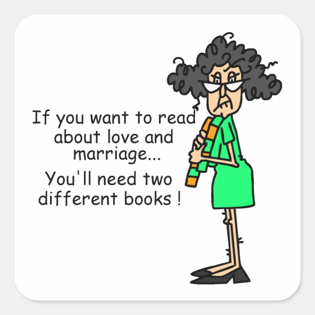 Love and Marriage Humour Square Sticker (Front)