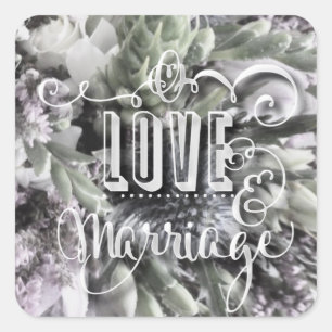 Love and Marriage Wedding Envelope Seal Stickers