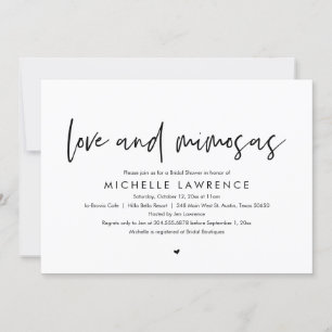 Love and Mimosas, Modern Casual Bridal Shower Invitation